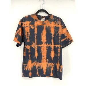 🚀 Bleach Dye T-Shirt Mens Medium Custom Graphic Print‎ Tee